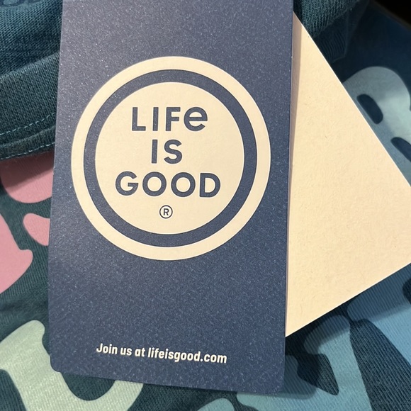 NWT Life is Good LOVE IS A SUPER POWER Women's Relaxed Crusher Tee BLUE Size XS - Picture 8 of 12